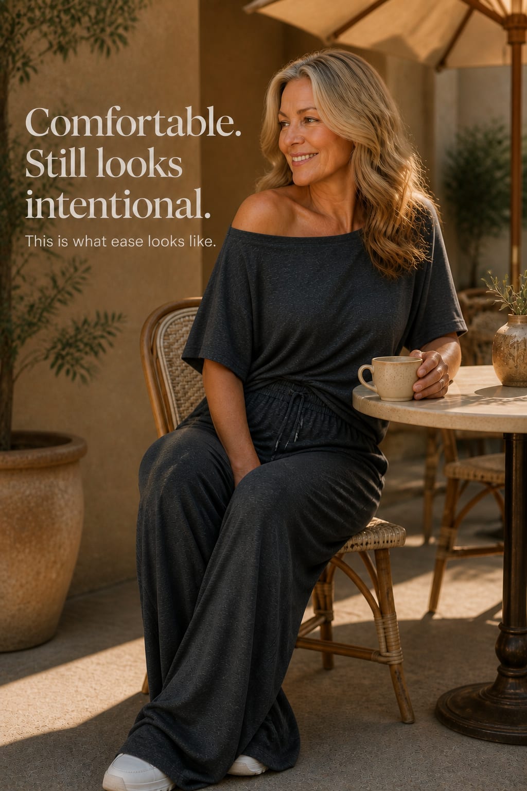 Cordelia Off-Shoulder Short Sleeve Top and Wide Leg Pants Two Piece Set_11