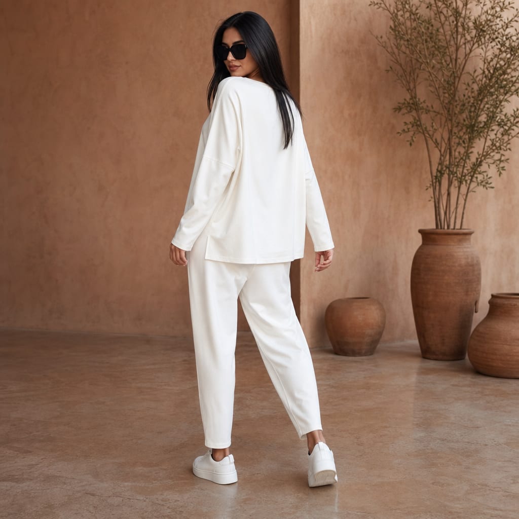 Larissa Boxy Long Sleeve Top and Pleated Pants Two Piece Lounge Set_4