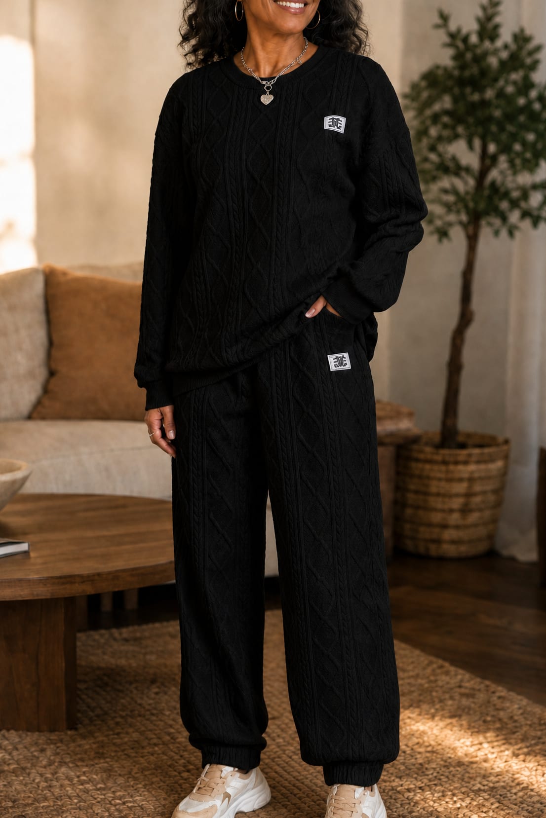 Florence Quilted Knit Sweater and Jogger Pants Two Piece Set_11