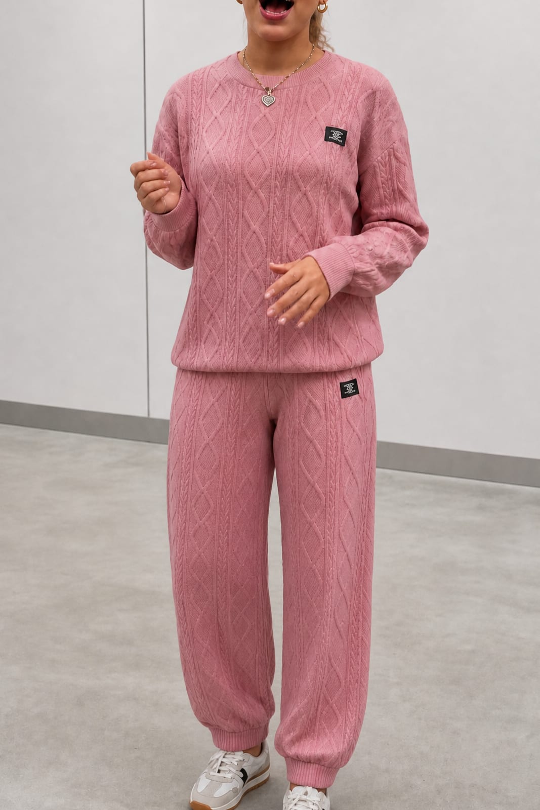 Florence Quilted Knit Sweater and Jogger Pants Two Piece Set_13