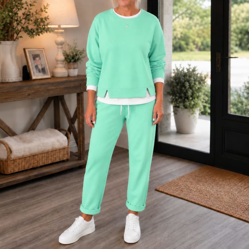 Pippa Side Slit Sweatshirt and Jogger Two Piece Set_1