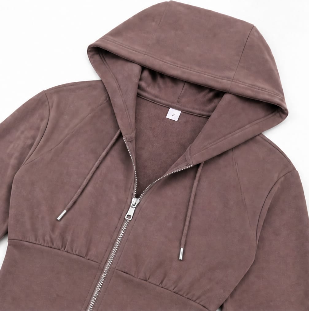 Noor Zip Up Hoodie and Flare Pants Slim Fit Two Piece Set_8