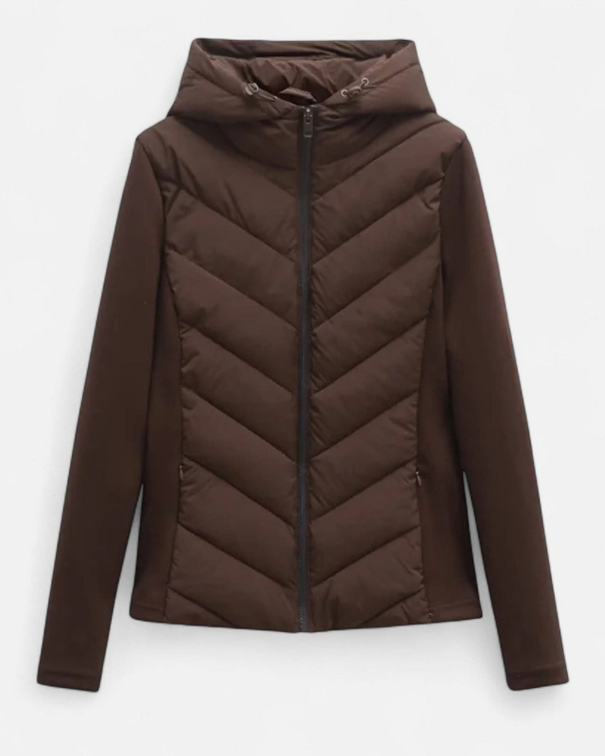 Brenna Chevron Quilted Stretch Puffer Jacket_4
