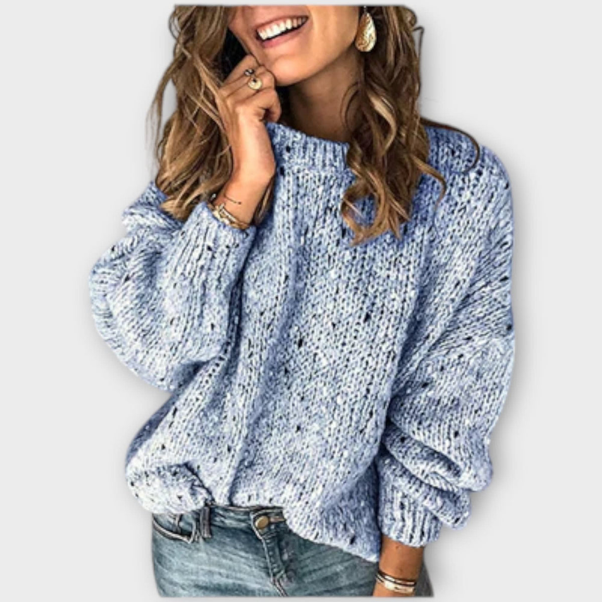 Maryann Oversized Chunky Speckled Knit Sweater_4