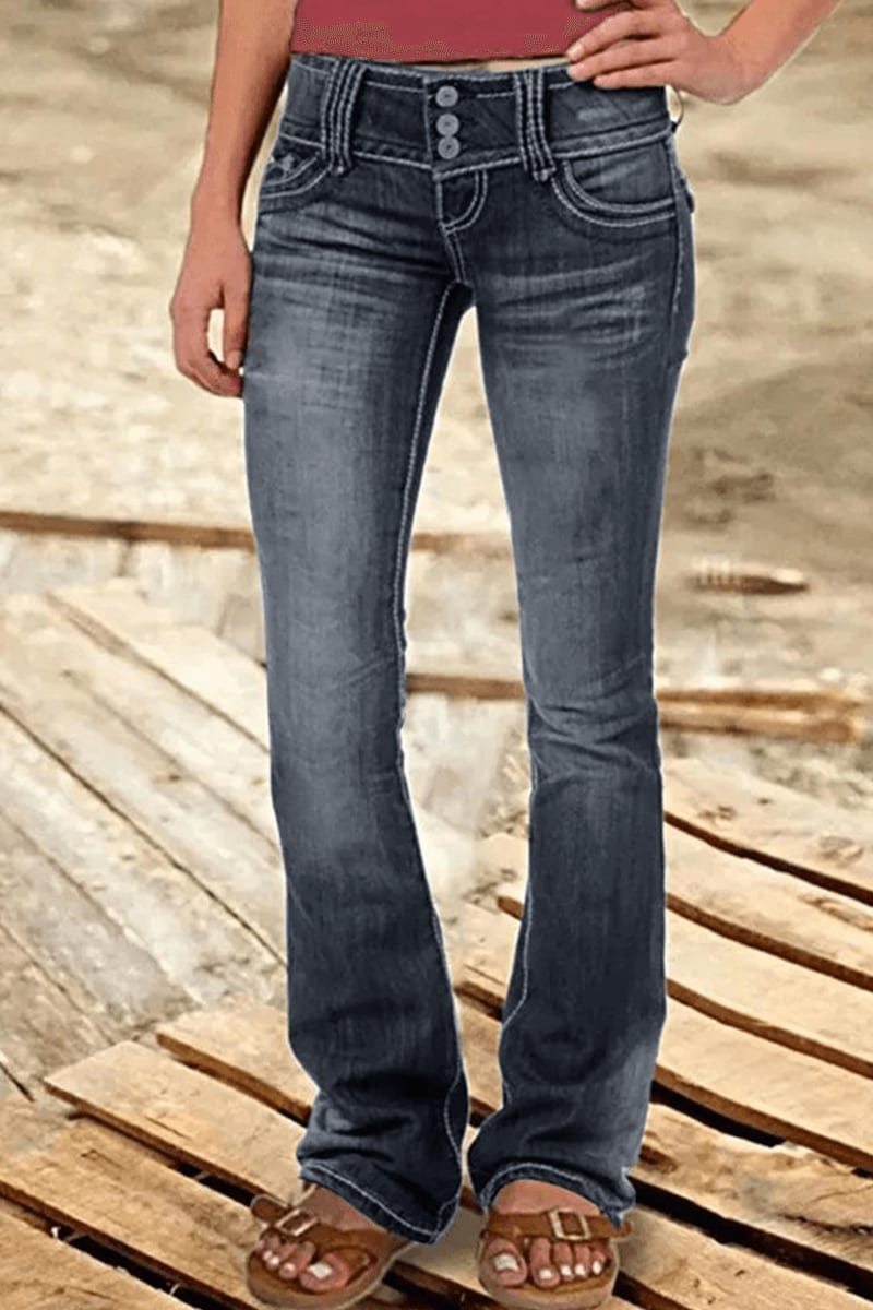Noelle Ripped High Waisted Bootcut Jeans_7
