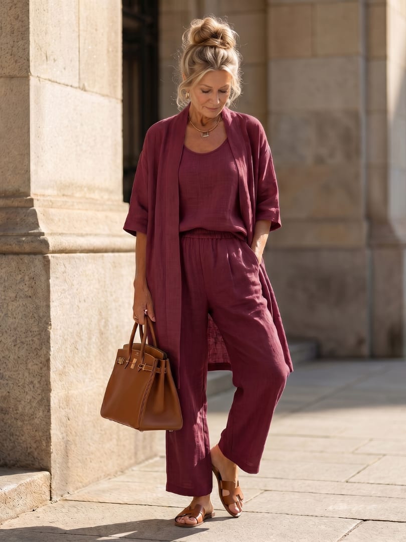 Lily Three Piece Wide Leg Pant Set_12